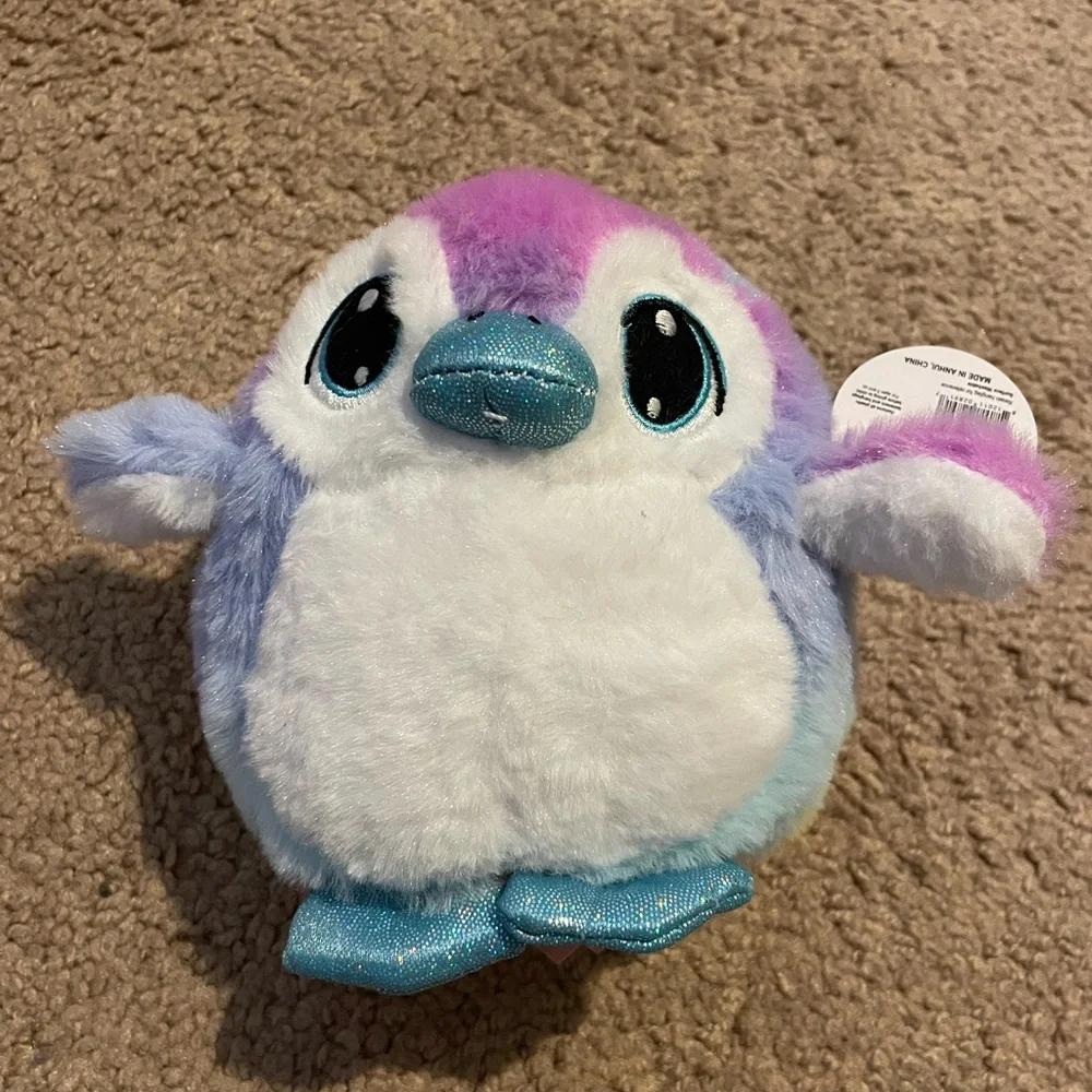 Plush Penguin Toy - White and Purple